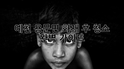 예천 용문면 화재 후 청소: 완벽 가이드