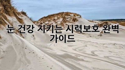 눈 건강 지키는 시력보호 완벽 가이드